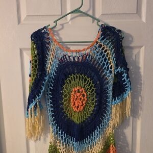 VENUS Multicolor Crochet Swim Coverup